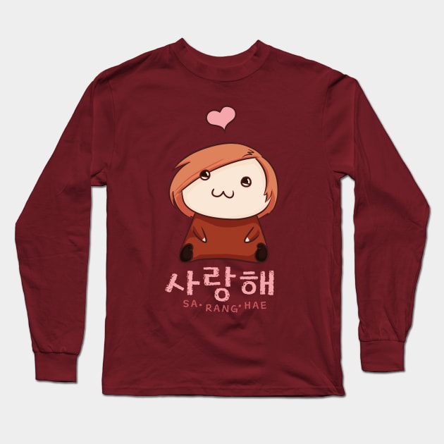 Saranghae Chibi Long Sleeve T-Shirt by BestKoreaShop